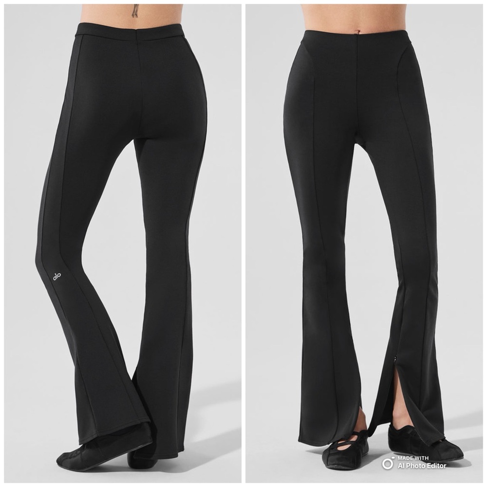 Alo High-Waist Zip It Flare Legging Invisible Zipper Hems Size Small/ XSmall